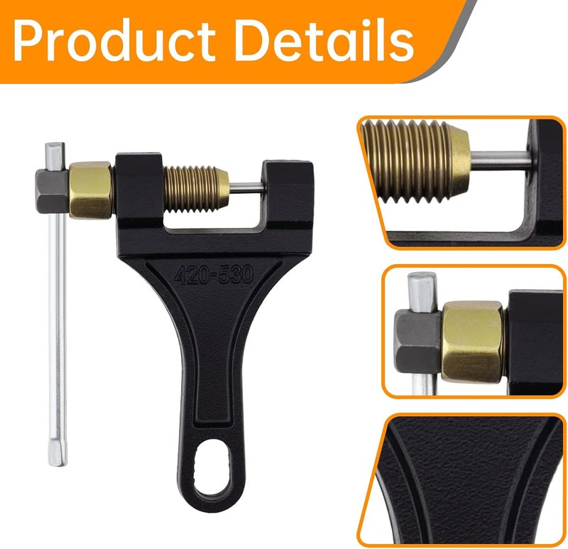 Windance Universal Roller Chain Breaker with 5Pcs #50 Master Link High Carbon Steel 420 428 520 525 528 530 Chain Pin Removal Repair Tool Motorcycle ATV Dirt Bike Scooter Bicycle Tractor - Image 3